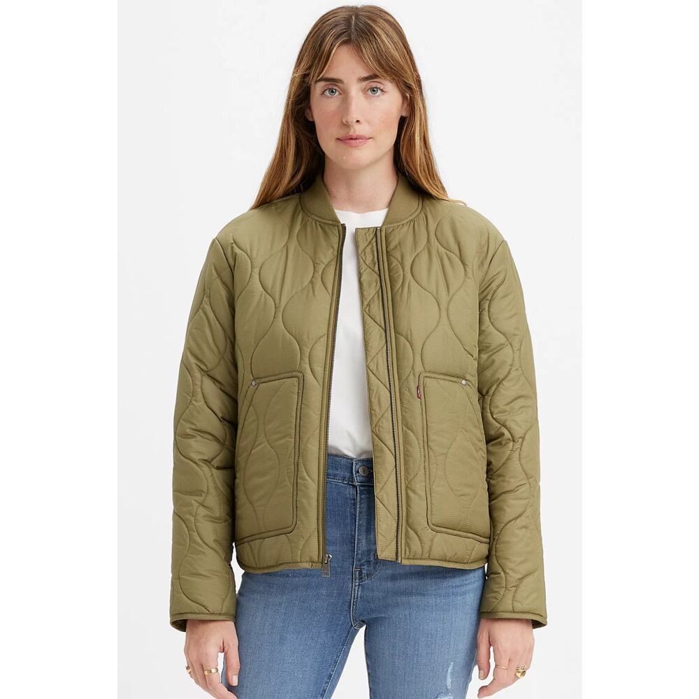 Levi's Onion Quilted Liner Jacket Full zip Lightweight Bomber Green Women's 2X - Picture 1 of 14